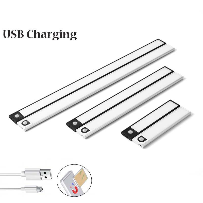 MZ-L1005 20CM LED Motion Sensor Cabinet Lighting Ultra-Slim Closet Light Strip Rechargeable Lamp Magnetic Kitchen Counter Light