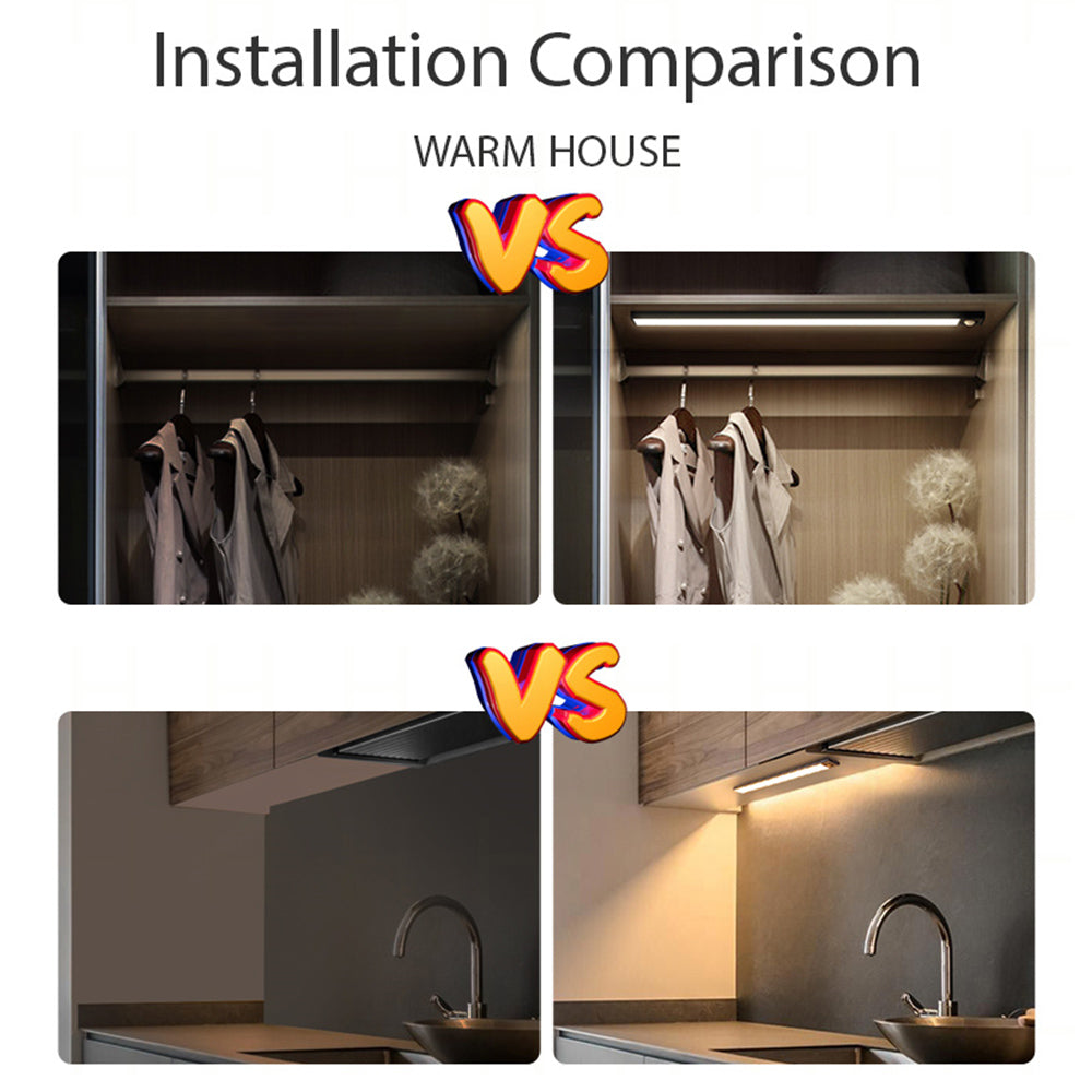 MZ-L1005 60CM Smart LED Motion Sensor Cabinet Strip Light Self-Adhesive Closet Lamp Wardrobe Lighting Night Light