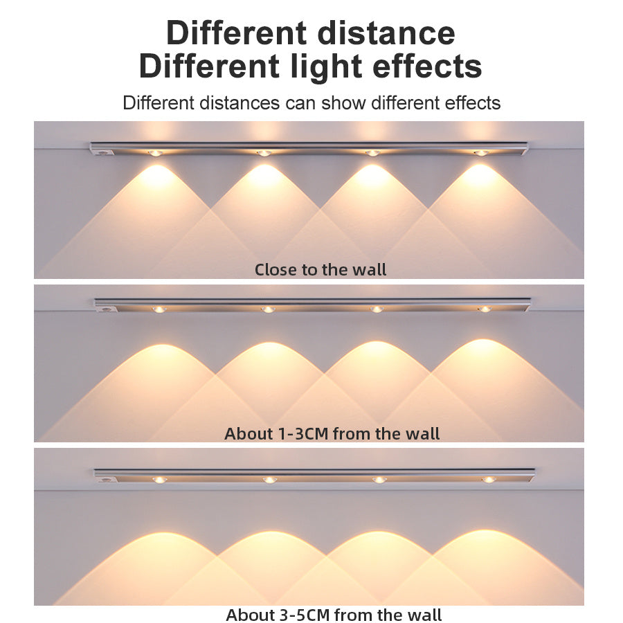 MZ-1602 60CM Self-Adhesive Closet Lamp Cabinet Strip Light Wardrobe Lighting Smart LED Human Body Sensing Night Light