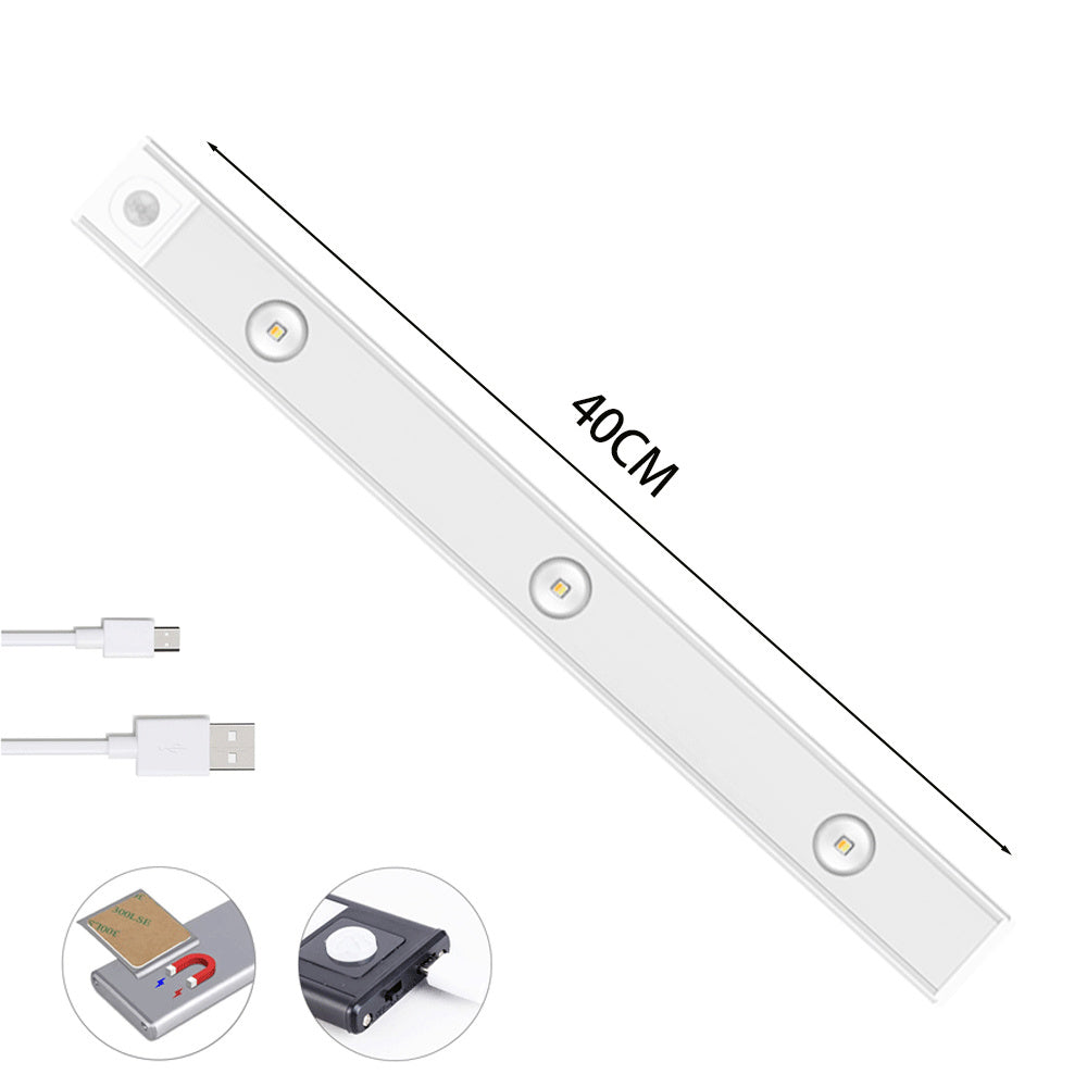 MZ-1602 40CM Human Motion Sensing Cabinet Strip Light Wardrobe Lighting Smart Night Light Self-Adhesive Closet Lamp