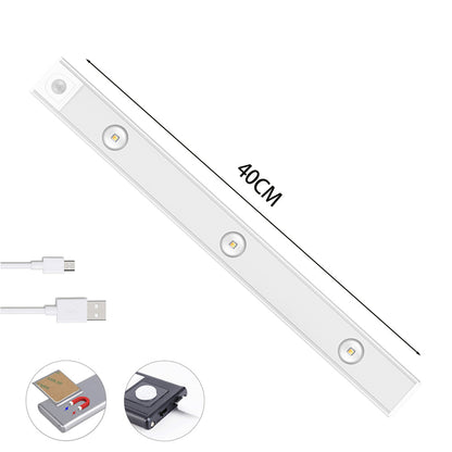 MZ-1602 40CM Human Motion Sensing Cabinet Strip Light Wardrobe Lighting Smart Night Light Self-Adhesive Closet Lamp