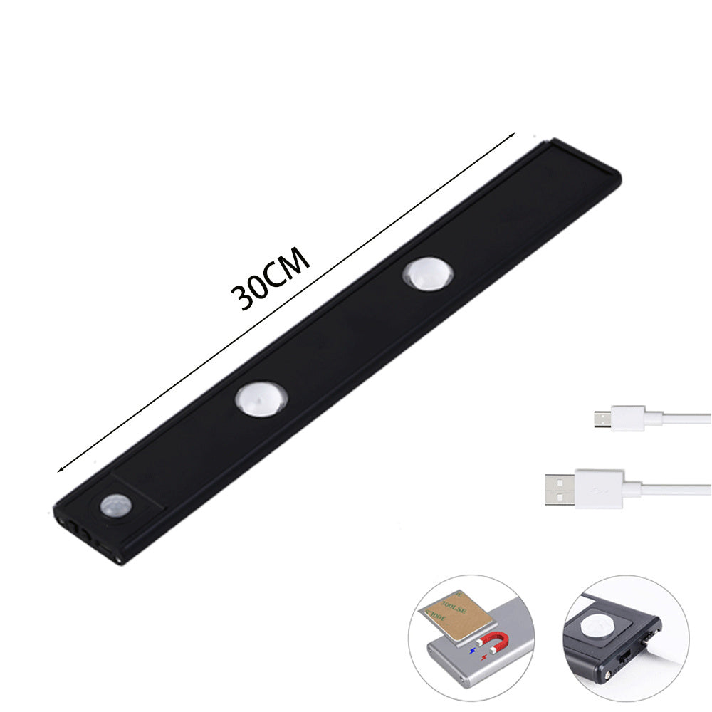 MZ-1602 30CM Smart LED Human Motion Sensing Night Light Self-Adhesive Closet Lamp Cabinet Strip Light for Wardrobe