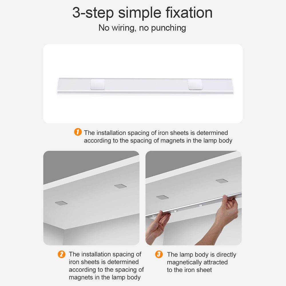 MZ-1602 20CM Slim Strip Light Self-Adhesive Closet Lamp Cabinet Wardrobe Lighting Smart LED Human Body Sensing Night Light