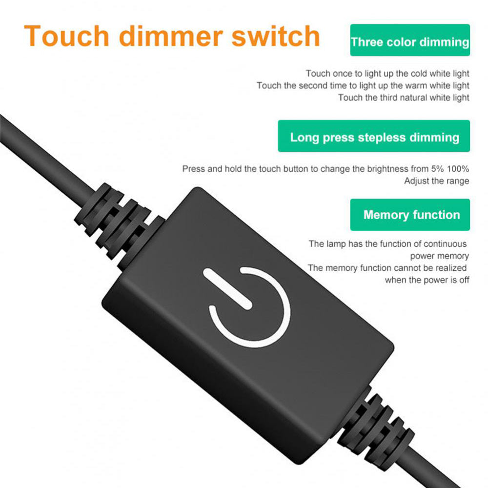 Style-A 40cm 3 Color Temperature Dimmable LED Light Touch Control USB Powered Cabinet Light Bar Lamp