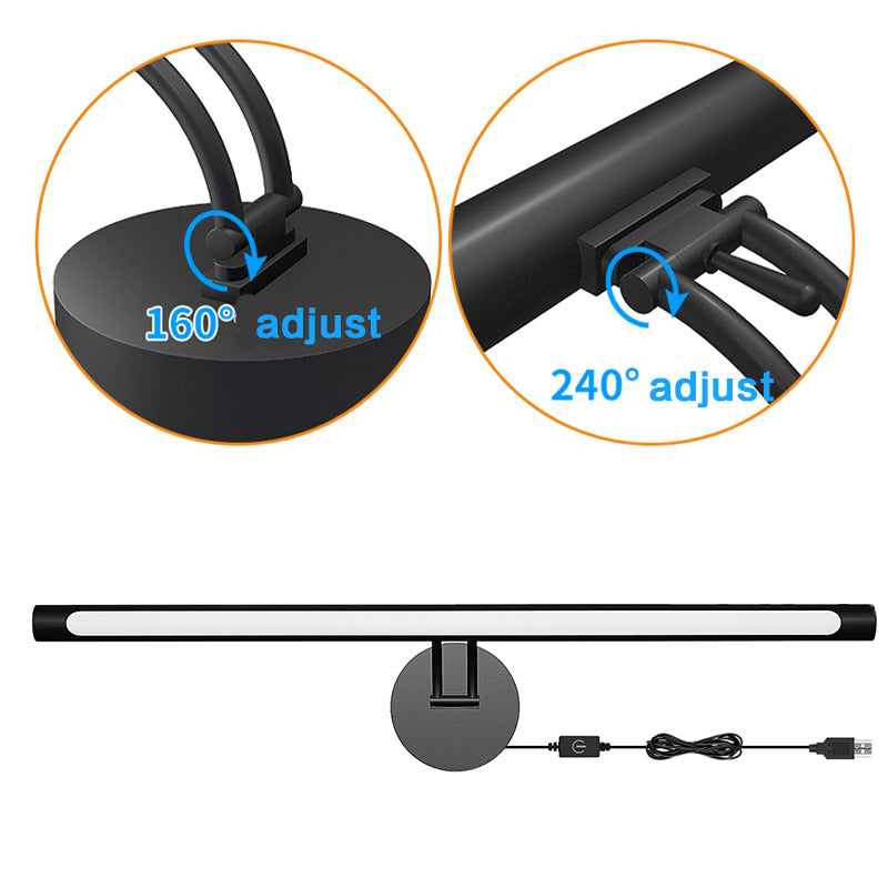 Style-B 55cm USB LED Light 3 Color Temperature Touch Control Light Bar for for Wall Shelf Closet Mirror