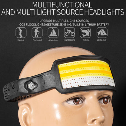 W6126-8 8 LED Light Stripes Head Lamp Multiple Lighting Color Headlamp Rechargeable Headlight for Night Running Fishing Camping