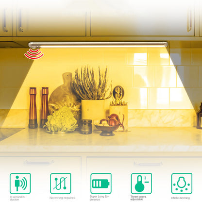 10cm Wireless Cabinet Light PIR Motion Sensor Rechargeable Stepless Dimmable Magnetic Strip Light