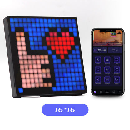 ID16 IDM Art Cyberpunk Style Cartoon Screen Fun Time Manager Dynamic Alarm Clock Desktop Pixel Screen Display