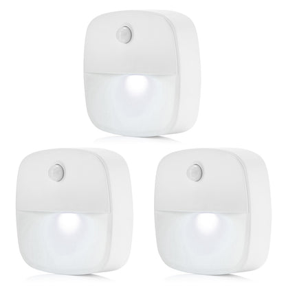 1806 3Pcs LED Body Sensor LED Light Closet Hallway Stairs Night Light for Home Kitchen Cabinet