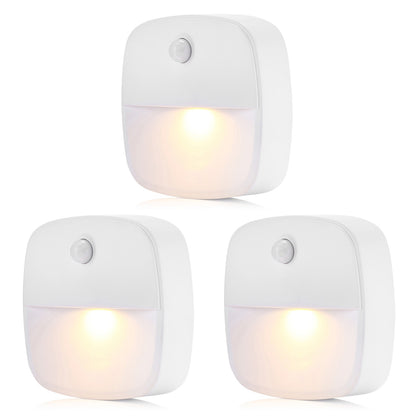 1806 3Pcs LED Body Sensor LED Light Closet Hallway Stairs Night Light for Home Kitchen Cabinet