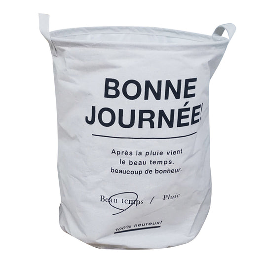 28L Collapsible Laundry Basket Cotton Linen Dirty Clothes Hamper Basket with Handles, Size S, 30x40cm