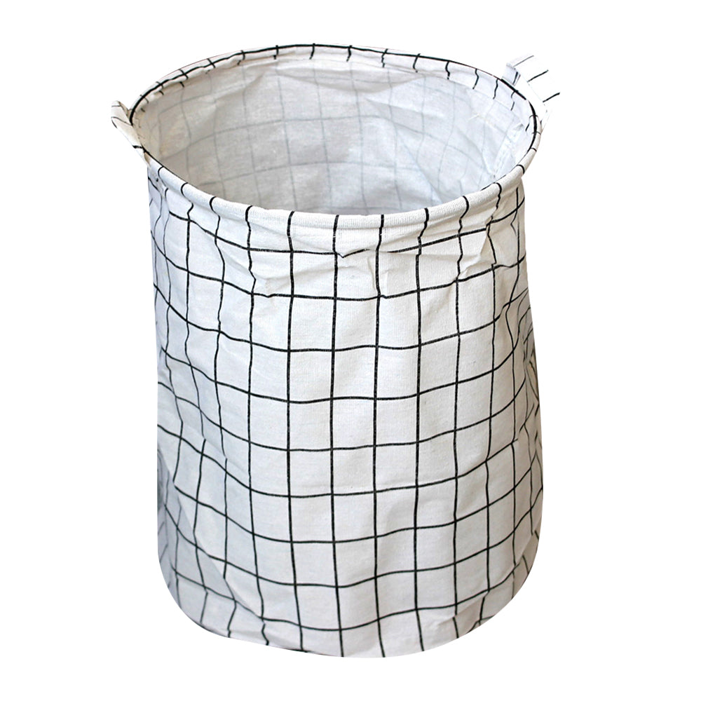 28L Collapsible Laundry Basket Cotton Linen Dirty Clothes Hamper Basket with Handles, Size S, 30x40cm