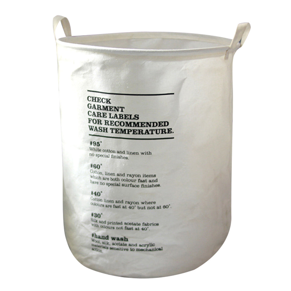 63L Cotton Linen Collapsible Dirty Clothes Basket Laundry Hamper Bin with Handles, Size L, 40x50cm