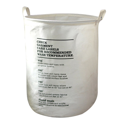 63L Cotton Linen Collapsible Dirty Clothes Basket Laundry Hamper Bin with Handles, Size L, 40x50cm