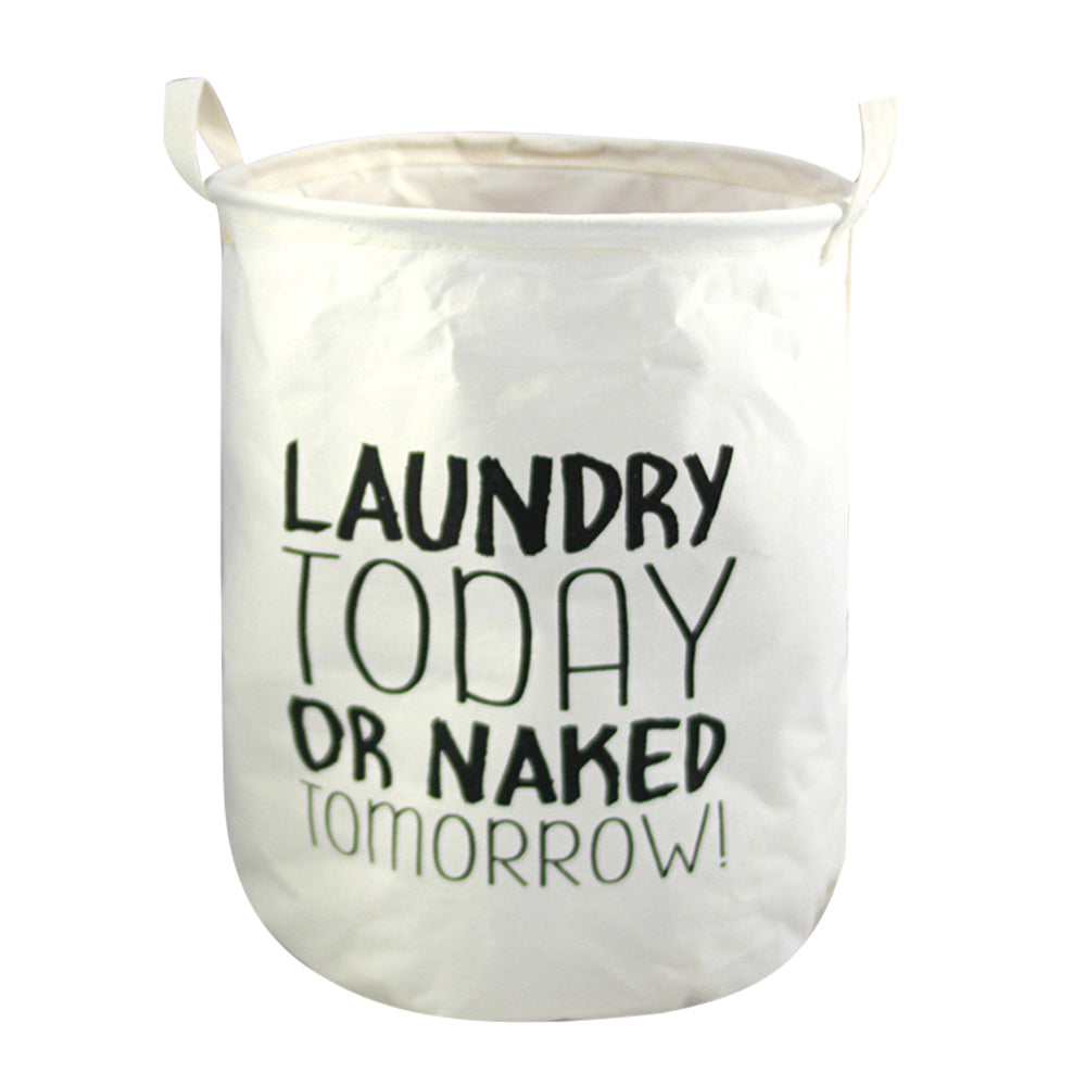 63L Cotton Linen Collapsible Dirty Clothes Basket Laundry Hamper Bin with Handles, Size L, 40x50cm