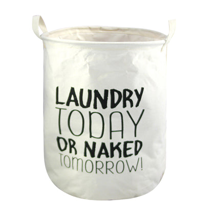 63L Cotton Linen Collapsible Dirty Clothes Basket Laundry Hamper Bin with Handles, Size L, 40x50cm