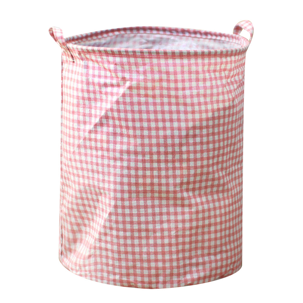 63L Cotton Linen Collapsible Dirty Clothes Basket Laundry Hamper Bin with Handles, Size L, 40x50cm