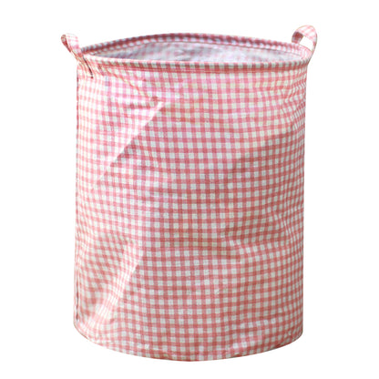 63L Cotton Linen Collapsible Dirty Clothes Basket Laundry Hamper Bin with Handles, Size L, 40x50cm