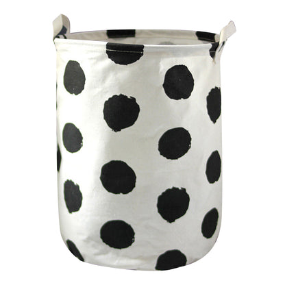 63L Cotton Linen Collapsible Dirty Clothes Basket Laundry Hamper Bin with Handles, Size L, 40x50cm
