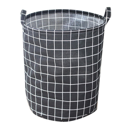 63L Cotton Linen Collapsible Dirty Clothes Basket Laundry Hamper Bin with Handles, Size L, 40x50cm