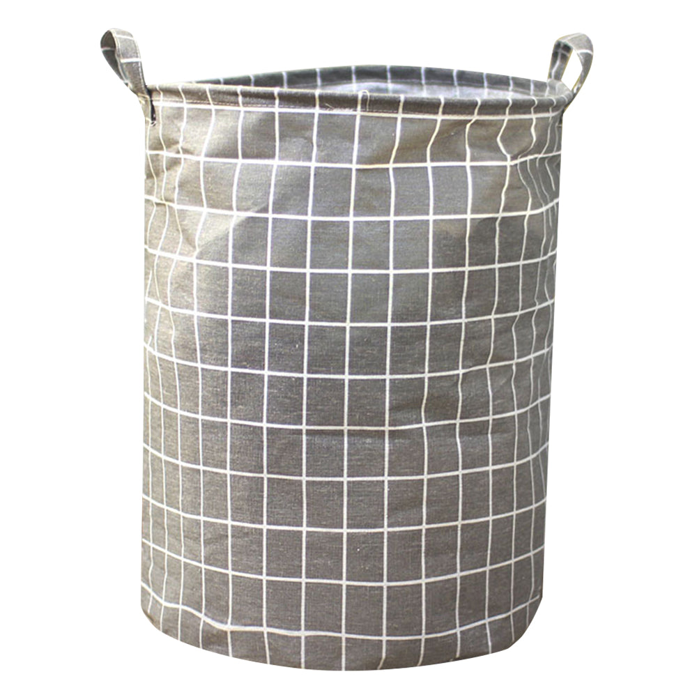 63L Cotton Linen Collapsible Dirty Clothes Basket Laundry Hamper Bin with Handles, Size L, 40x50cm