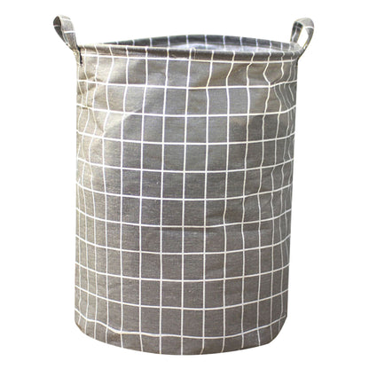 63L Cotton Linen Collapsible Dirty Clothes Basket Laundry Hamper Bin with Handles, Size L, 40x50cm