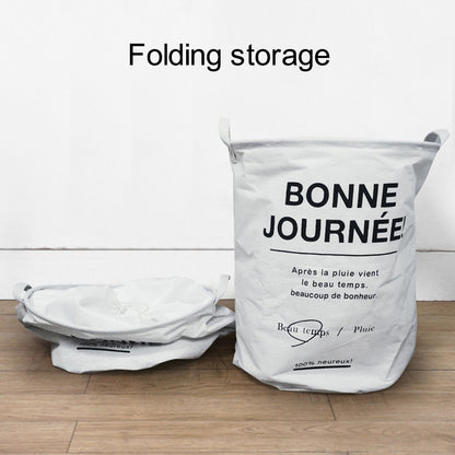 63L Cotton Linen Collapsible Dirty Clothes Basket Laundry Hamper Bin with Handles, Size L, 40x50cm