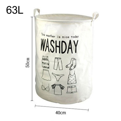 63L Cotton Linen Collapsible Dirty Clothes Basket Laundry Hamper Bin with Handles, Size L, 40x50cm