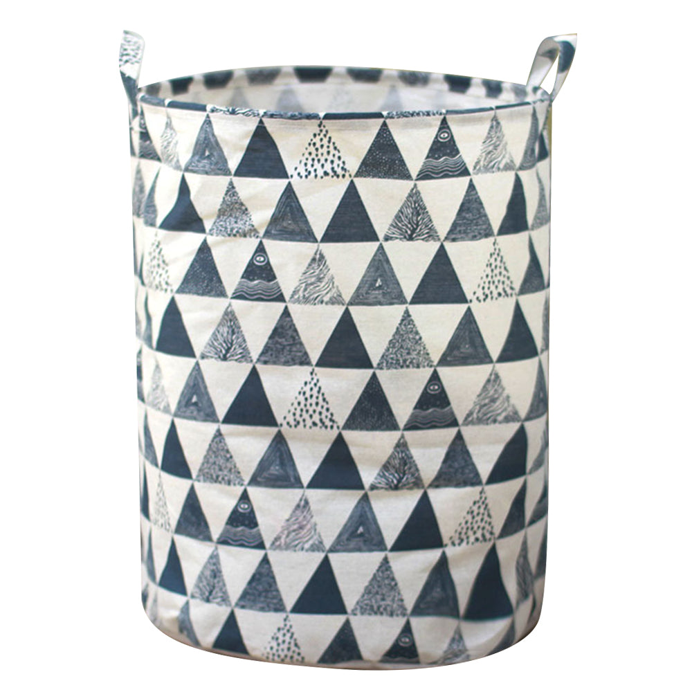 63L Cotton Linen Collapsible Dirty Clothes Basket Laundry Hamper Bin with Handles, Size L, 40x50cm