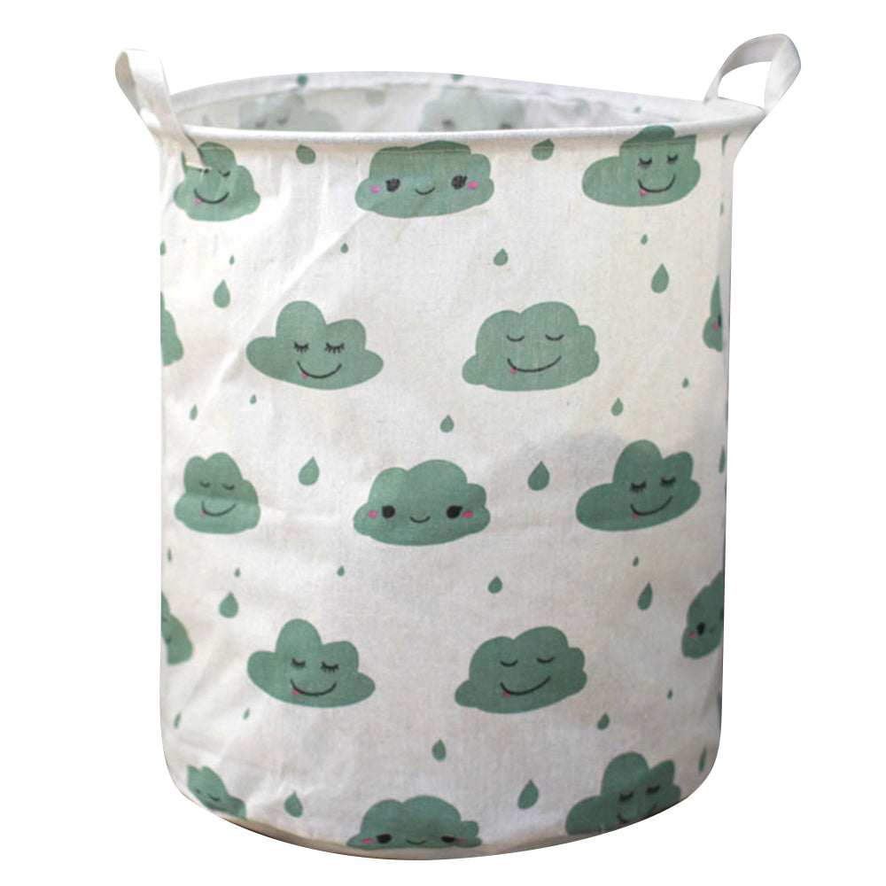 63L Cotton Linen Collapsible Dirty Clothes Basket Laundry Hamper Bin with Handles, Size L, 40x50cm