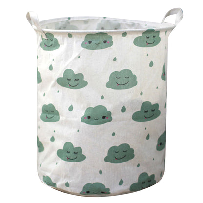 63L Cotton Linen Collapsible Dirty Clothes Basket Laundry Hamper Bin with Handles, Size L, 40x50cm