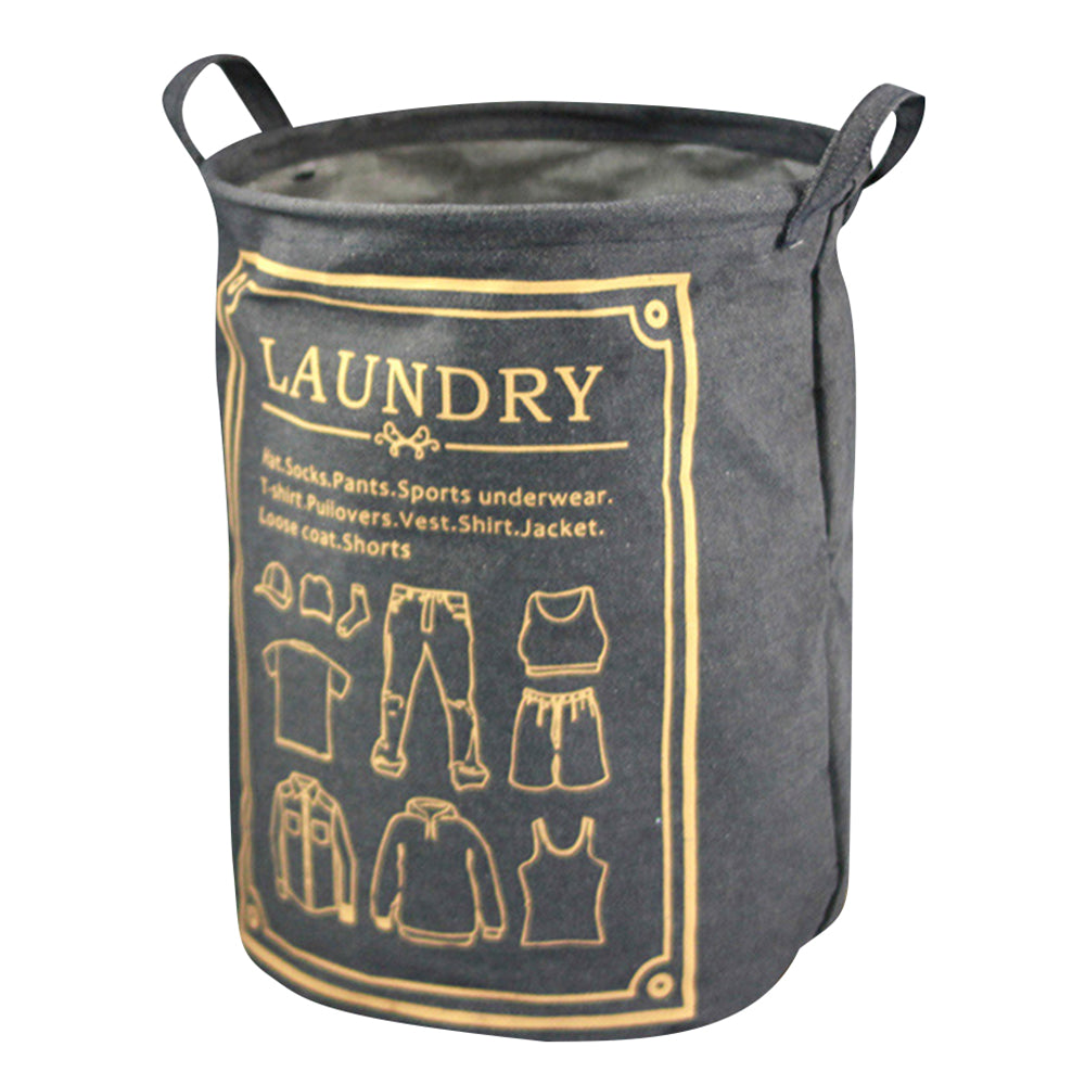 63L Cotton Linen Collapsible Dirty Clothes Basket Laundry Hamper Bin with Handles, Size L, 40x50cm