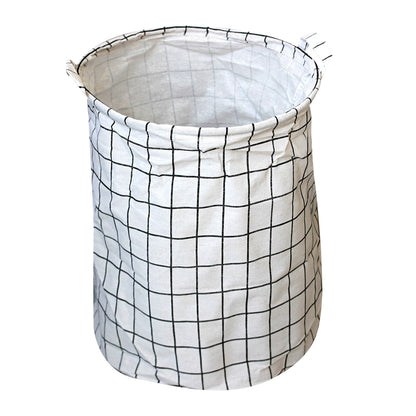 43L Collapsible Washing Laundry Basket Hamper Dirty Clothes Cotton Linen Basket Laundry Bin, Size M, 35x45cm