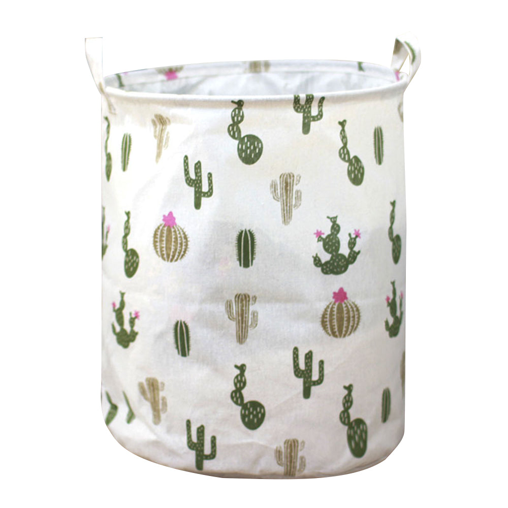 43L Collapsible Washing Laundry Basket Hamper Dirty Clothes Cotton Linen Basket Laundry Bin, Size M, 35x45cm