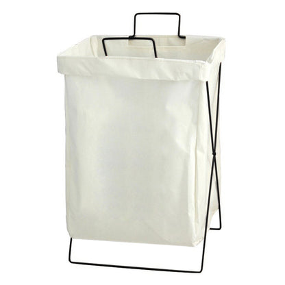 28L Iron Rack Foldable Laundry Basket Cotton Linen Dirty Clothes Hamper Washing Basket, Size S