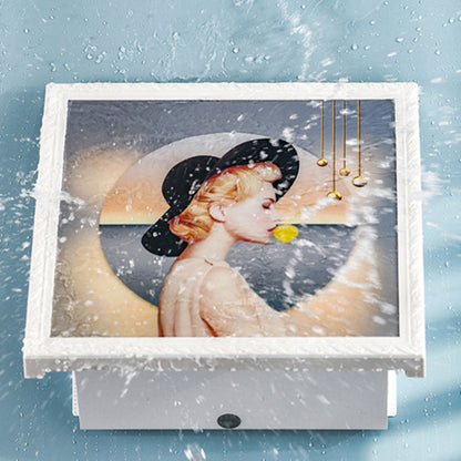 2-Layer Waterproof Picture Frame Collapsible Cloth Organizer Wall-Mounted Cloth Storage Cabinet for Bathroom