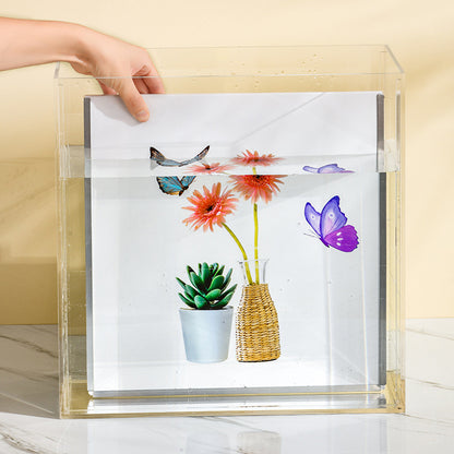 DIY Bathroom Folding Cloth Storage Box Wall-Mounted Picture Frame Cloth Storage Organizer