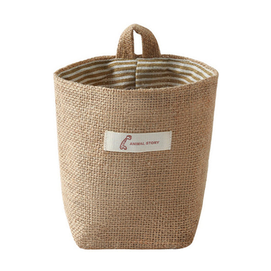 Cotton Linen Washable Storage Bag Kitchen Desktop Hanging Organizer Container
