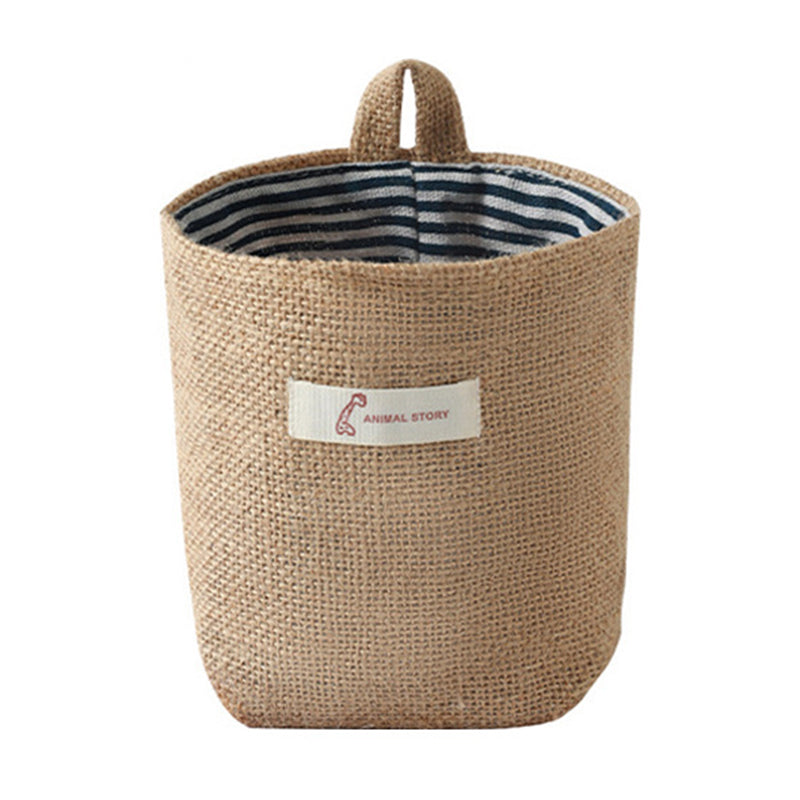 Cotton Linen Washable Storage Bag Kitchen Desktop Hanging Organizer Container