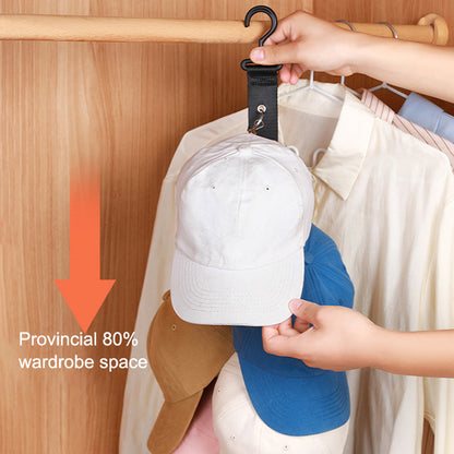 8-Clips Closet Hanging Cap Keeper Cloth+Metal Hat Holder Storage Rack Organizer