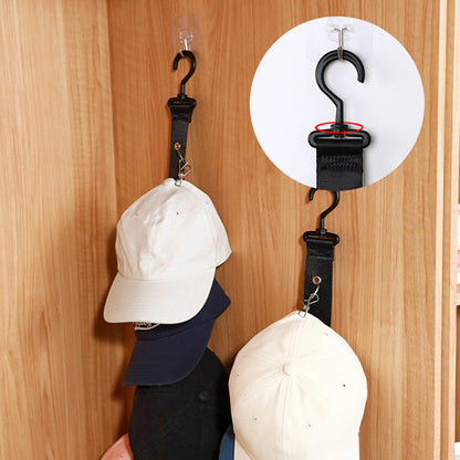 8-Clips Closet Hanging Cap Keeper Cloth+Metal Hat Holder Storage Rack Organizer