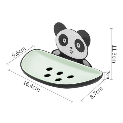 Panda Design Wall Mounted Adhesive Soap Holder Draining Soap Dish Rack