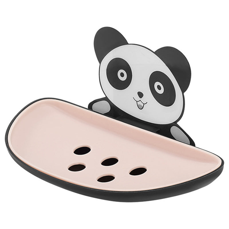 Panda Design Wall Mounted Adhesive Soap Holder Draining Soap Dish Rack