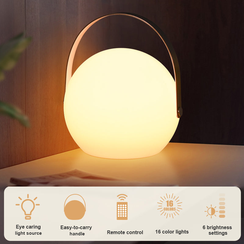 Sphere Portable Handle LED Lamp 16 Colors Brightness Adjustable Outdoor Indoor Light with Remote Controller