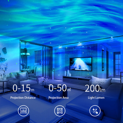 K-1106 Aurora Galaxy Dual Effect Projection Lamp Flying Saucer Laser Projector Light Indoor Ambient Light (with CE)