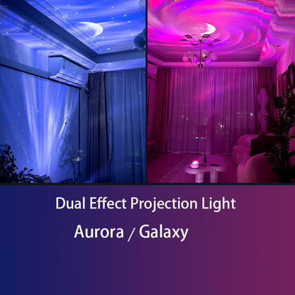 K-1106 Aurora Galaxy Dual Effect Projection Lamp Flying Saucer Laser Projector Light Indoor Ambient Light (with CE)