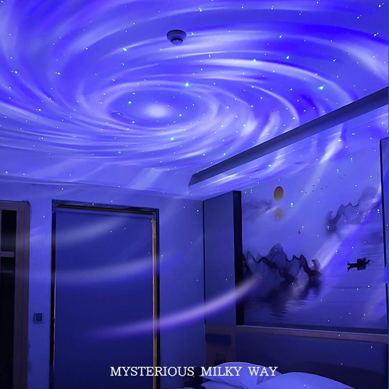 K-1106 Flying Saucer Laser Projection Lamp Aurora Galaxy Dual Effect Projector Light Battery Powered Indoor Ambient Light