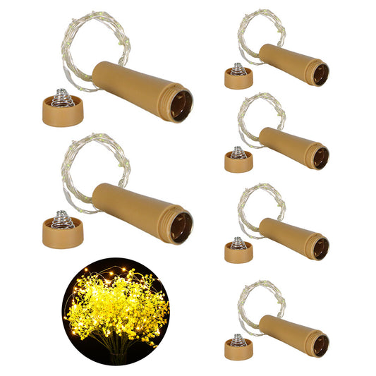 6Pcs / Set 1m 10-LED Wine Bottle Plug String Light Copper Wire LED Christmas Festival Lighting Decor