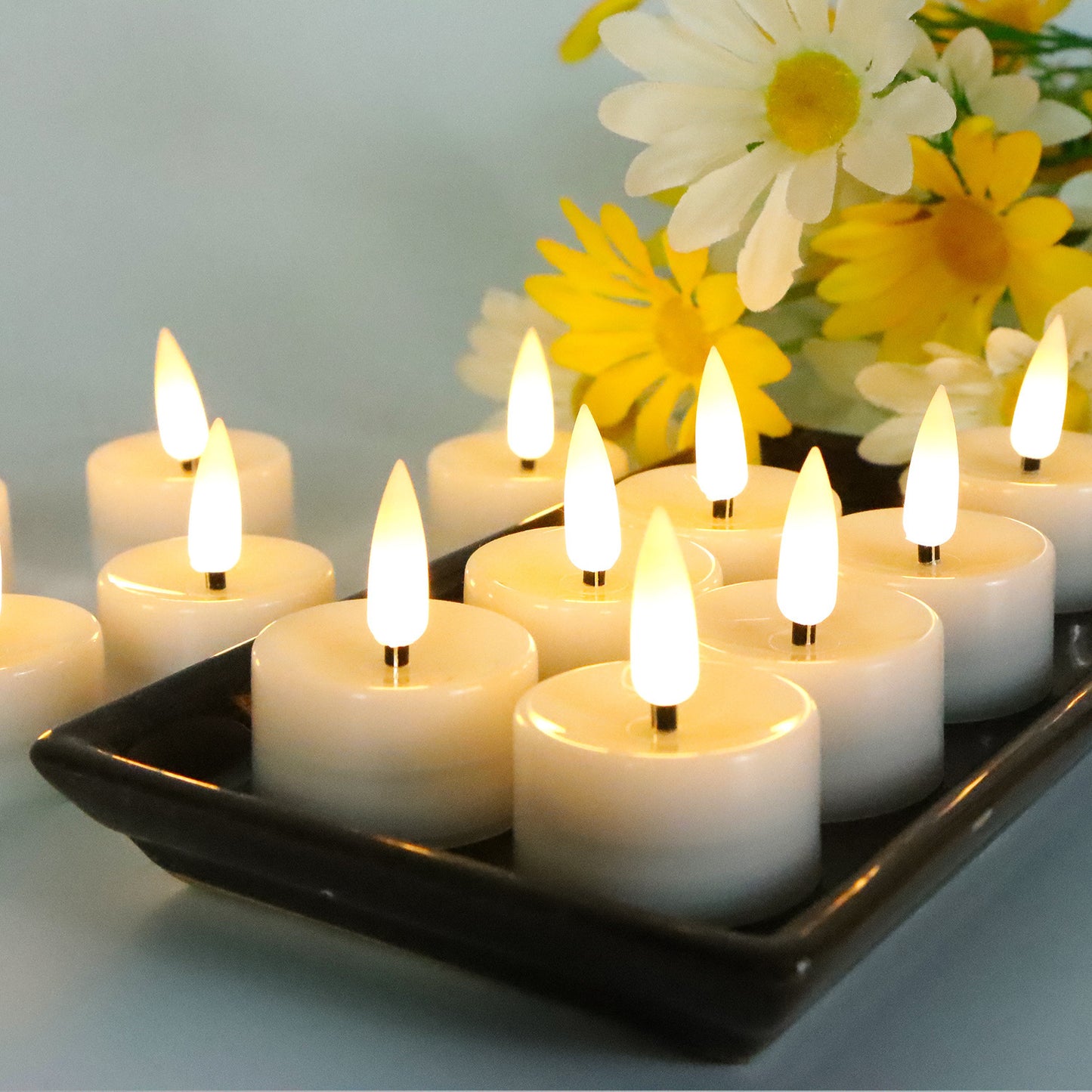 12Pcs / Set Small Flameless LED Light Battery Electronic Candles Tables Lamp for Pumpkins, Wedding Decorations, Christmas, Home Decor