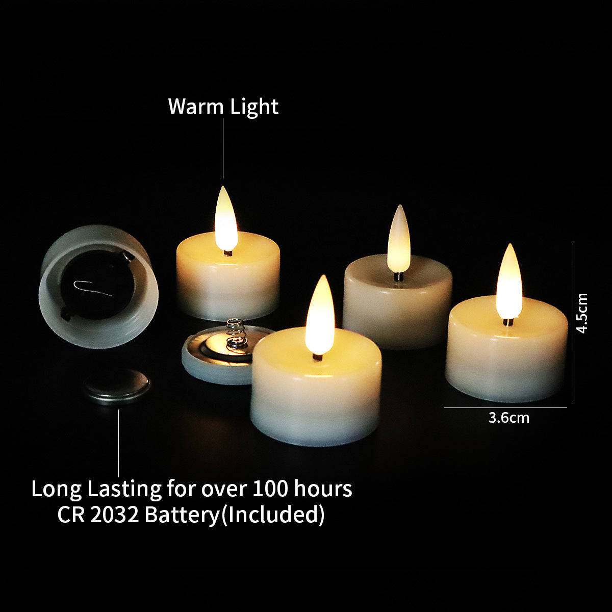 12Pcs / Set Small Flameless LED Light Battery Electronic Candles Tables Lamp for Pumpkins, Wedding Decorations, Christmas, Home Decor